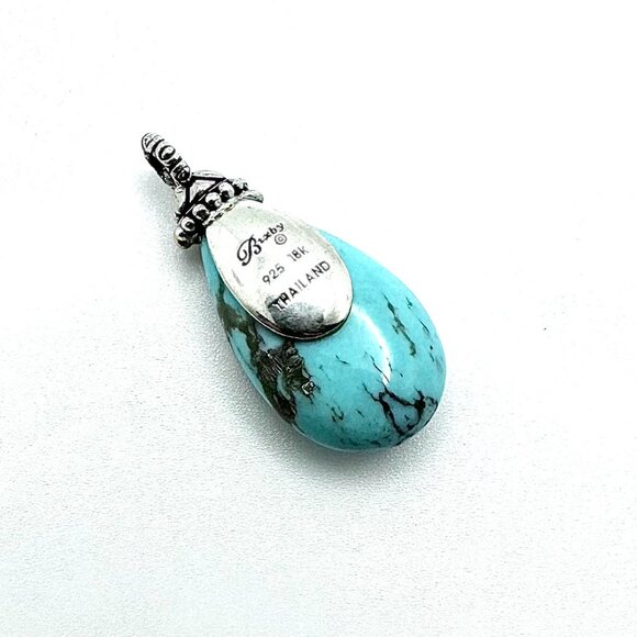Barbara Bixby Designer 925 Sterling Silver Turquoise Drop Pendant Charm - Picture 3 of 4